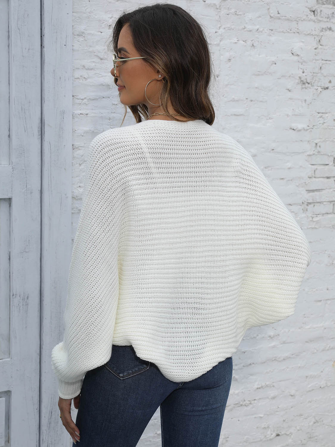 Bat Sleeve Open Front Short Cardigan Secondary image