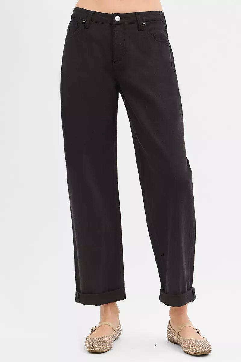 RISEN Tummy Control Mid Rise Ankle Barrel Relaxed Baggy Secondary image