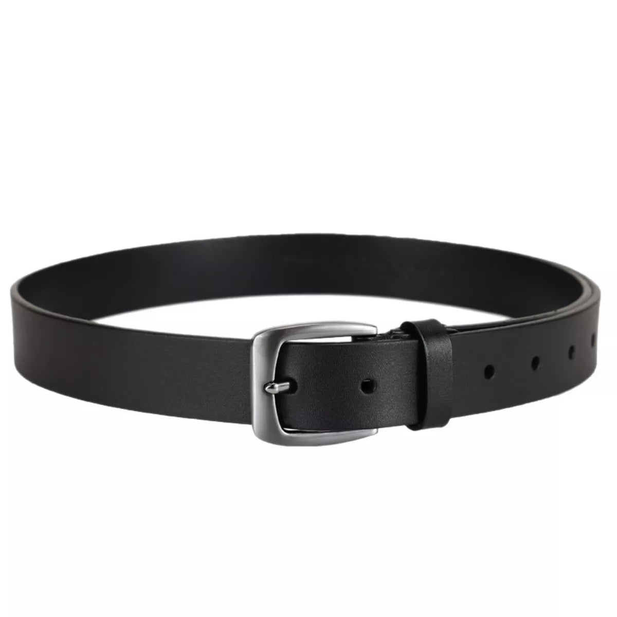 Leather Belt with Silver Buckle Secondary image
