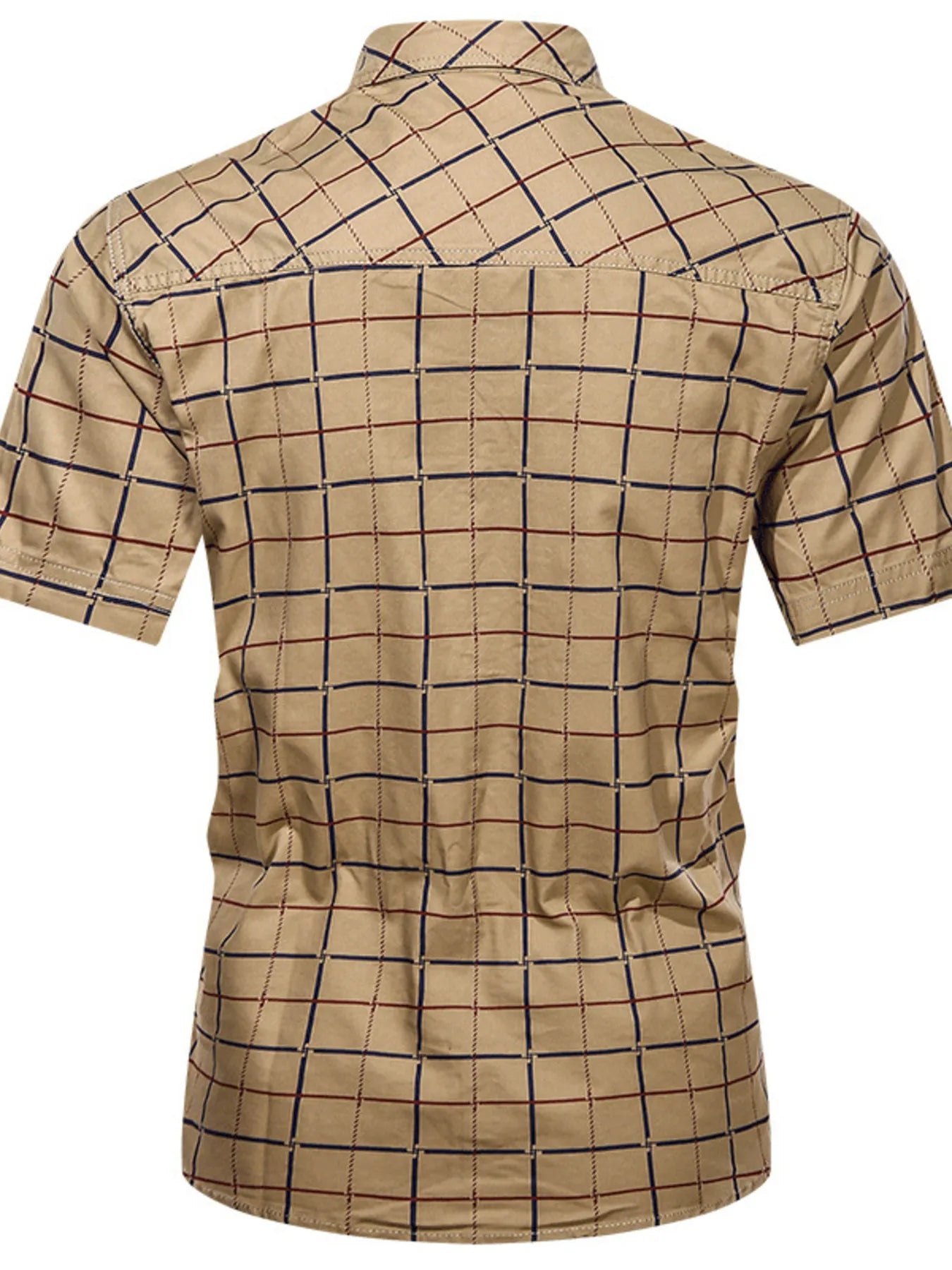 Men's Plus Size Casual Plaid Short-Sleeve Shirt Secondary image