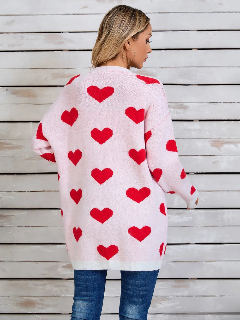 Angel Wings Heart Open Front Long Sleeve Cardigan Secondary image