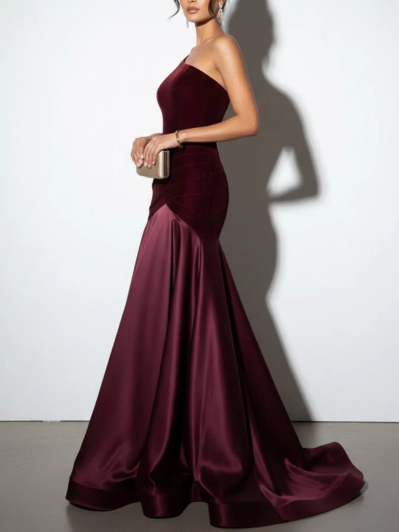 Single Shoulder Floor Length Dress Secondary image