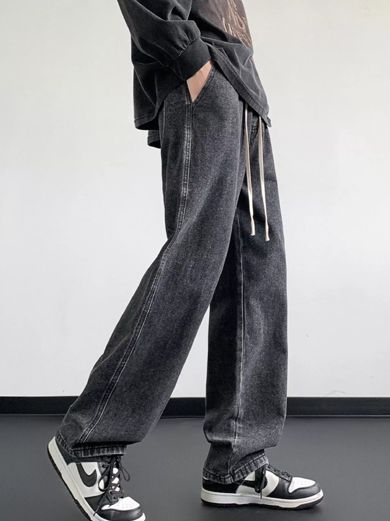 Men's Full Size Wash Loose Fit Jeans Plus Size Secondary image