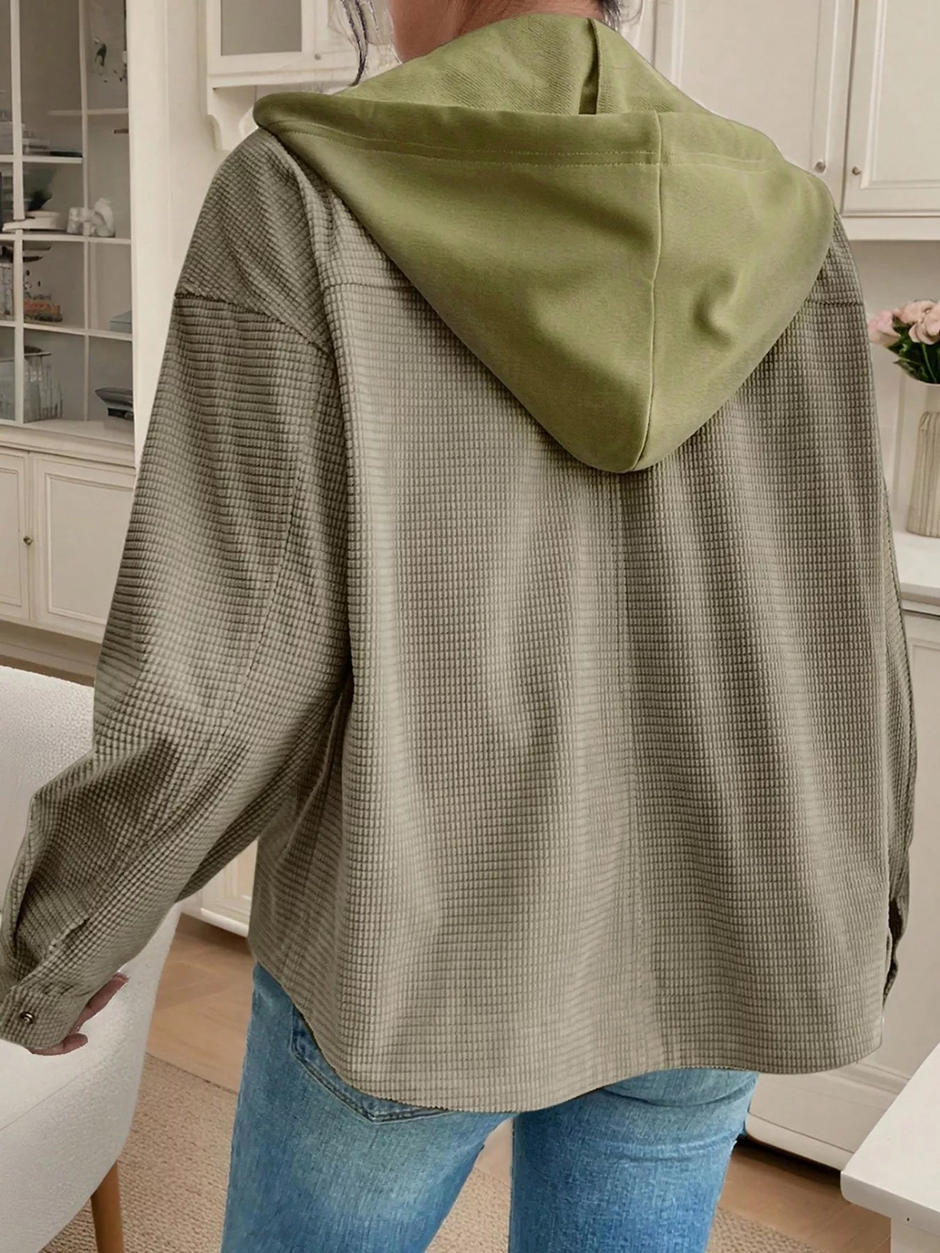 Thermal Knit Textured Hooded Jacket Secondary image