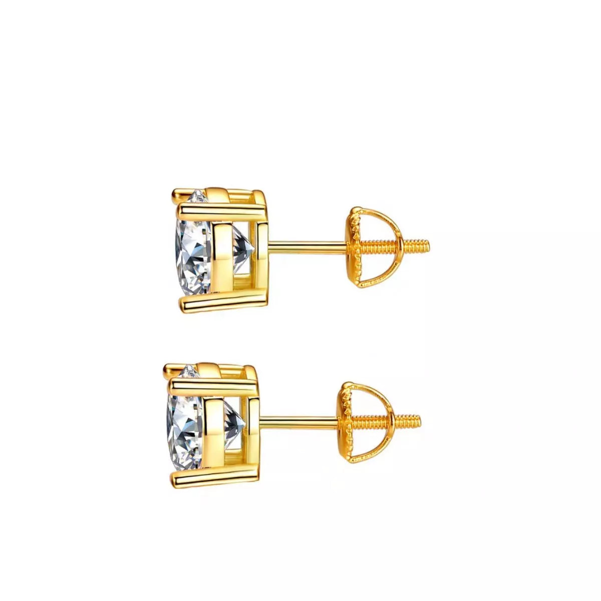 1 Carat Moissanite 925 Sterling Silver Stud Earrings Secondary image