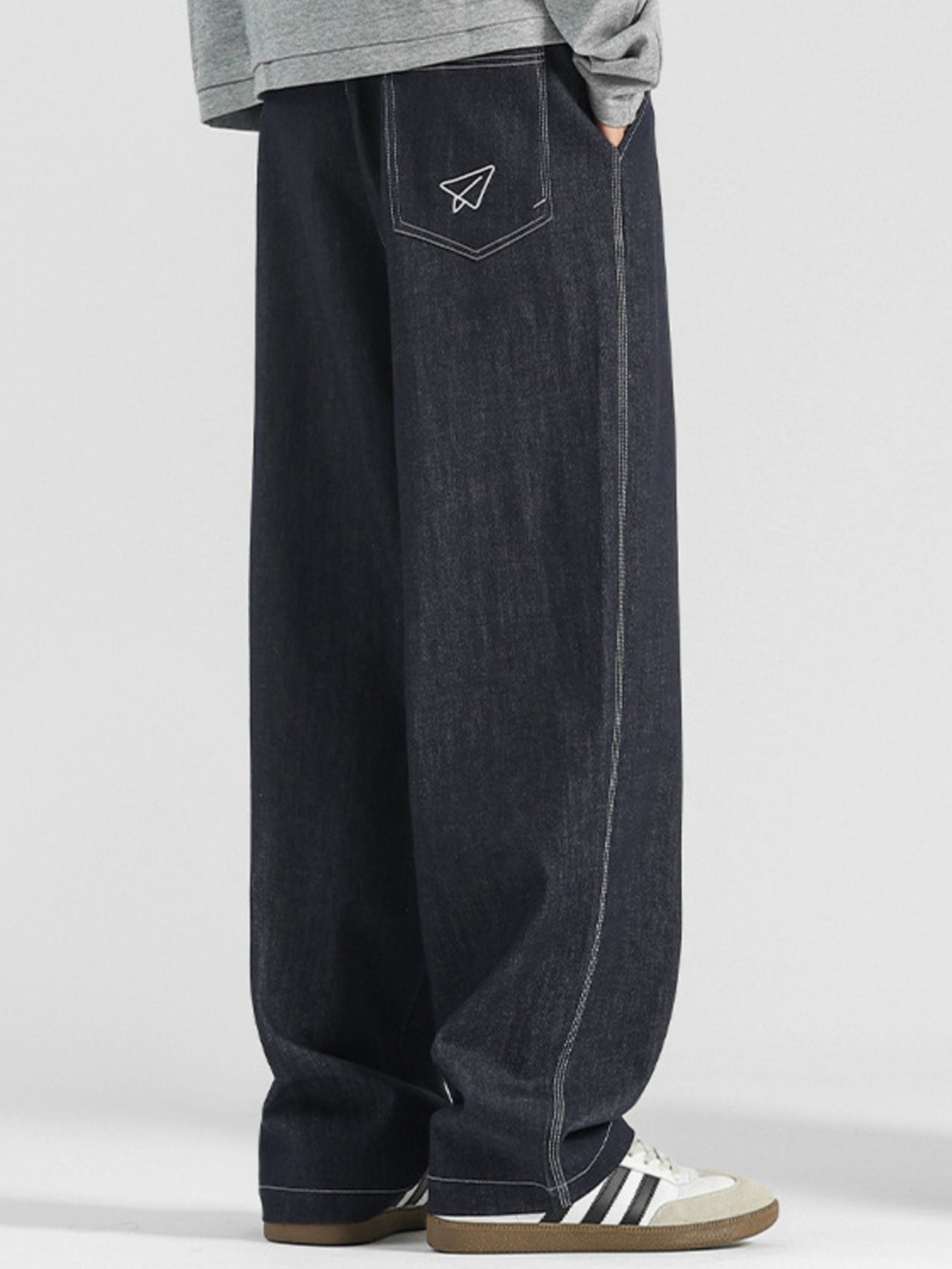 Men's Plus Size Wide Leg Drawstring Jeans Secondary image