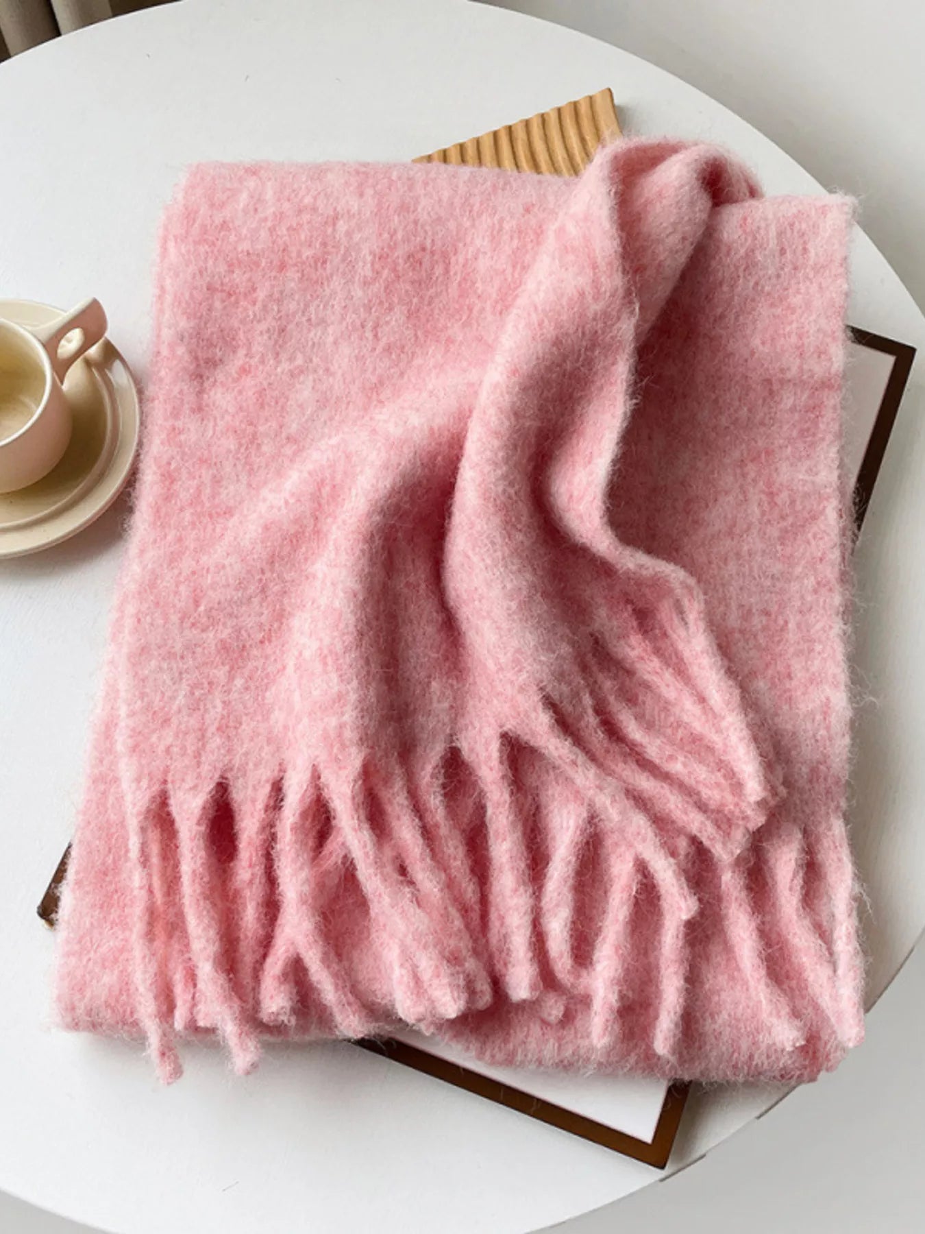 Fringe Solid Color Scarf Secondary image