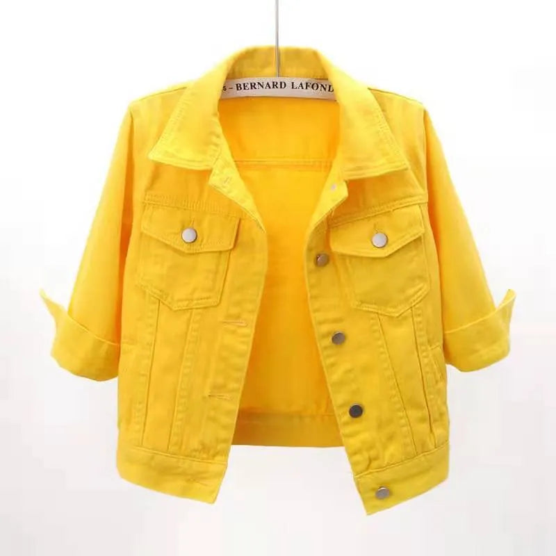 Full Size Cropped  Denim Jacket Plus Size Secondary image