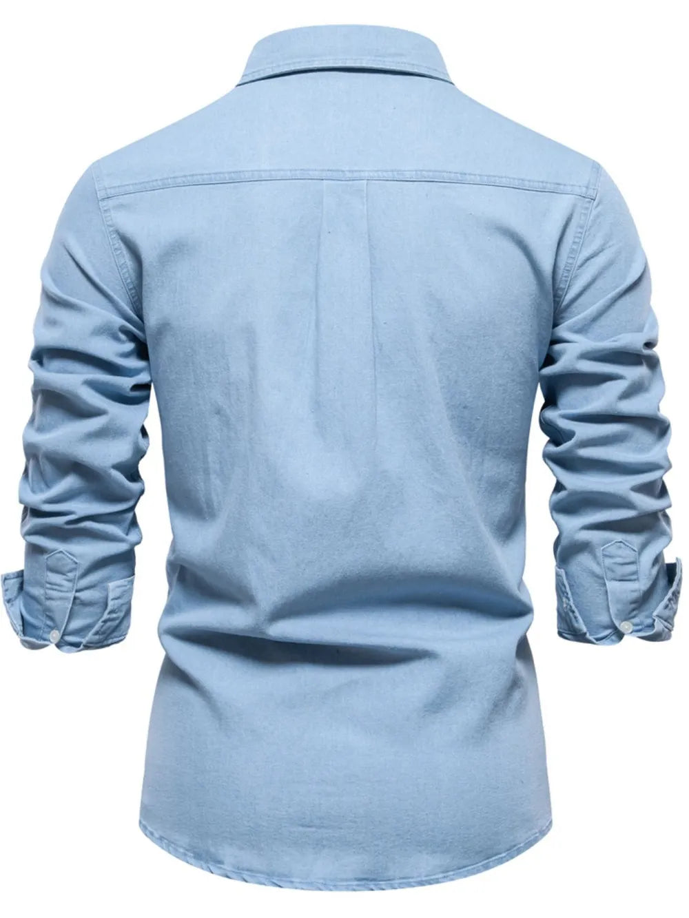 Men's Collared Neck Long Sleeve Denim Shirt Secondary image