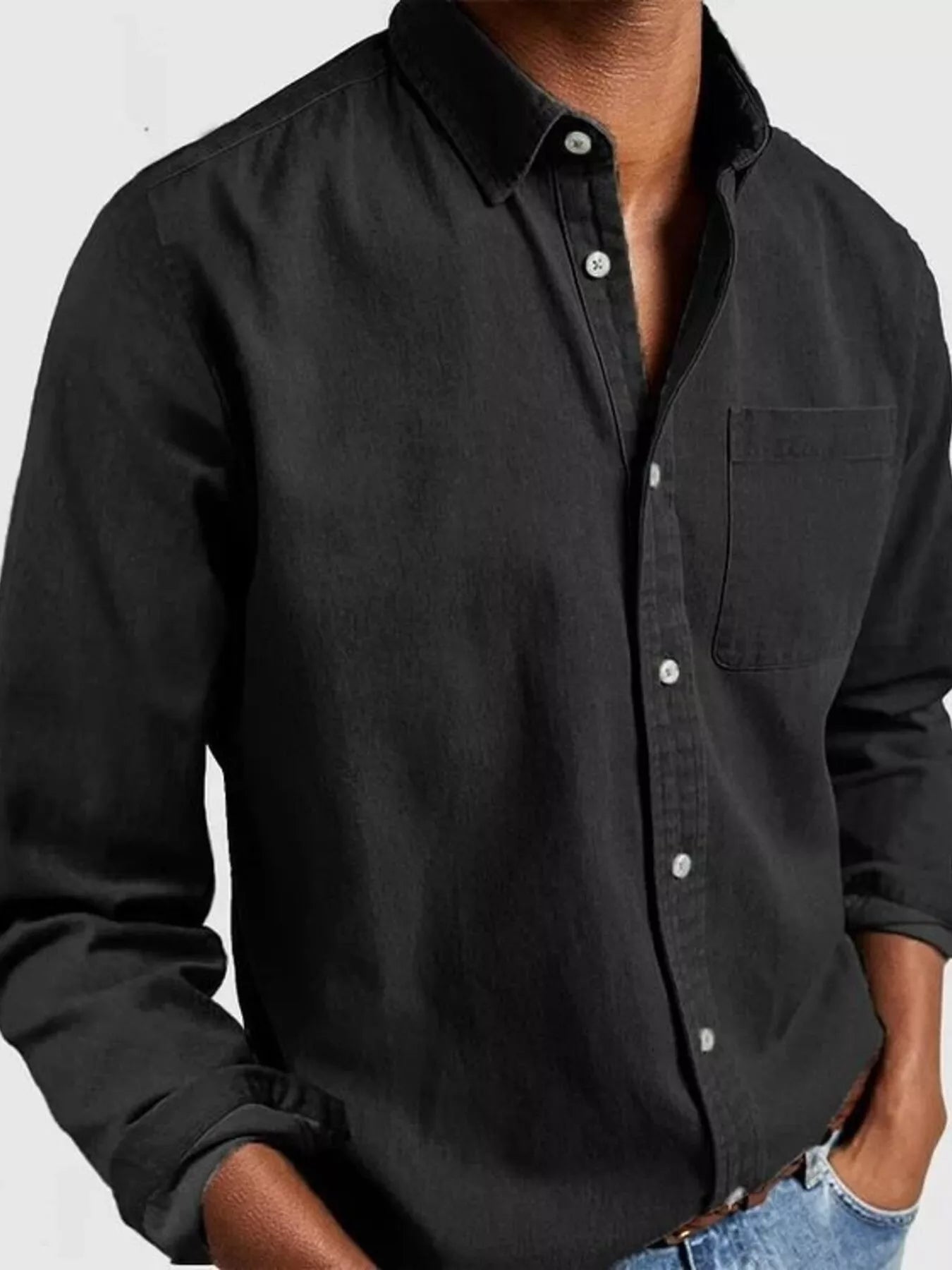 Men's Full Size Button Up Long Sleeve Shirt Plus Size Secondary image