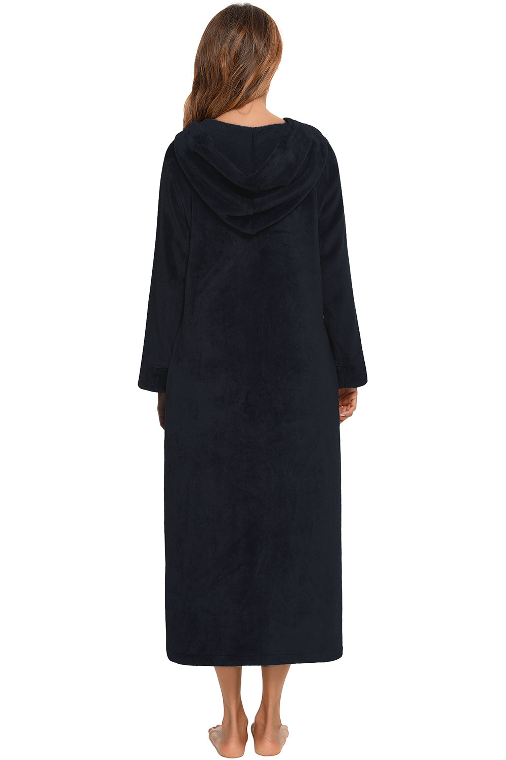 Zip Front Hooded Night Dress with Pockets Secondary image