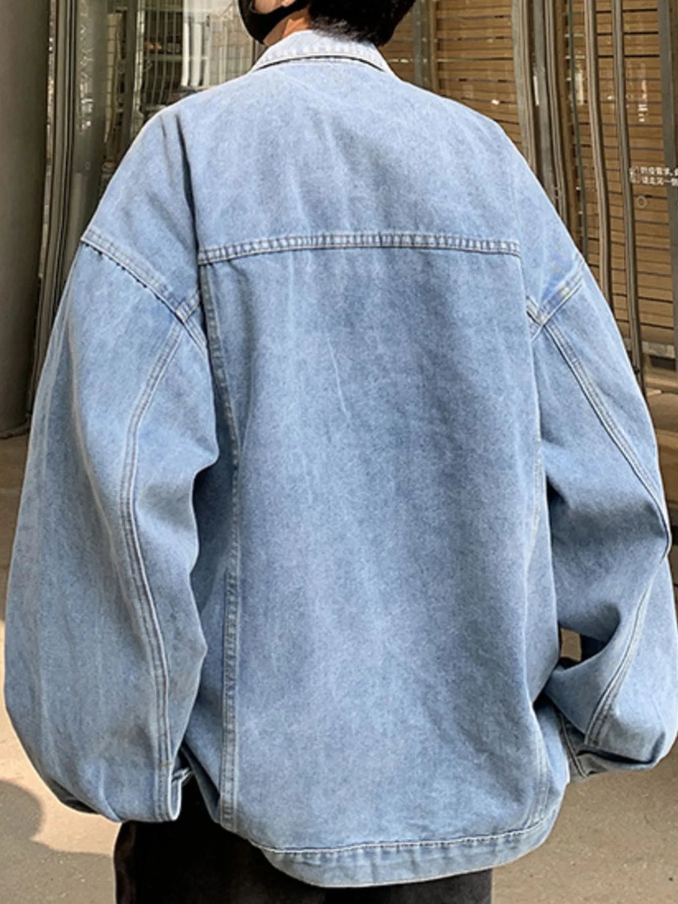 Men's Full Size Button Up Long Sleeve Denim Jacket Plus Size Secondary image