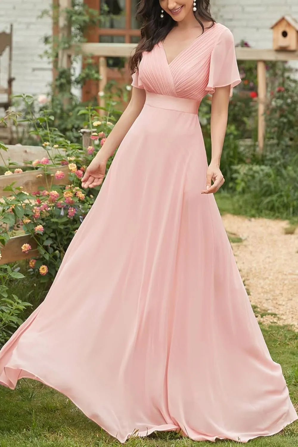 Surplice Flutter Sleeve Maxi Dress Secondary image