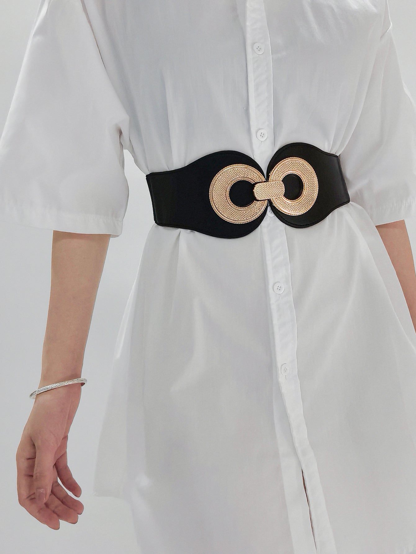 Alloy Buckle Elastic PU Belt Secondary image