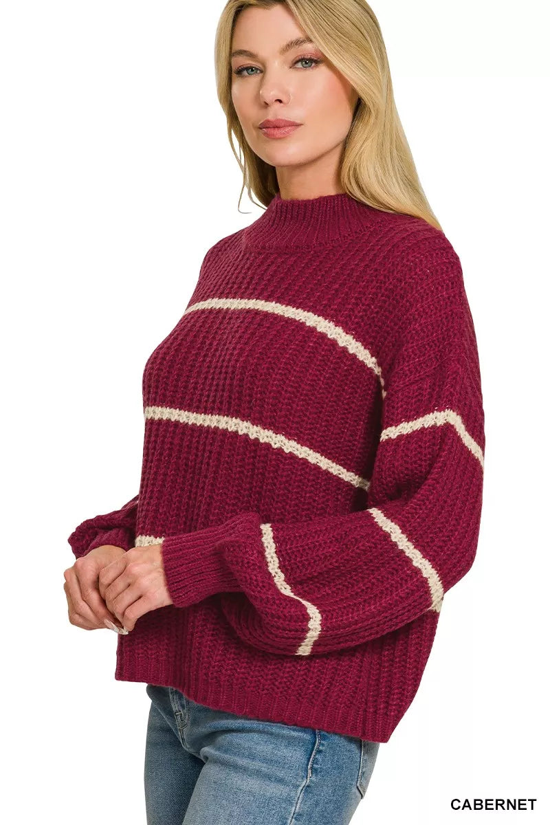 Zenana Oversize Striped Sweater Secondary image