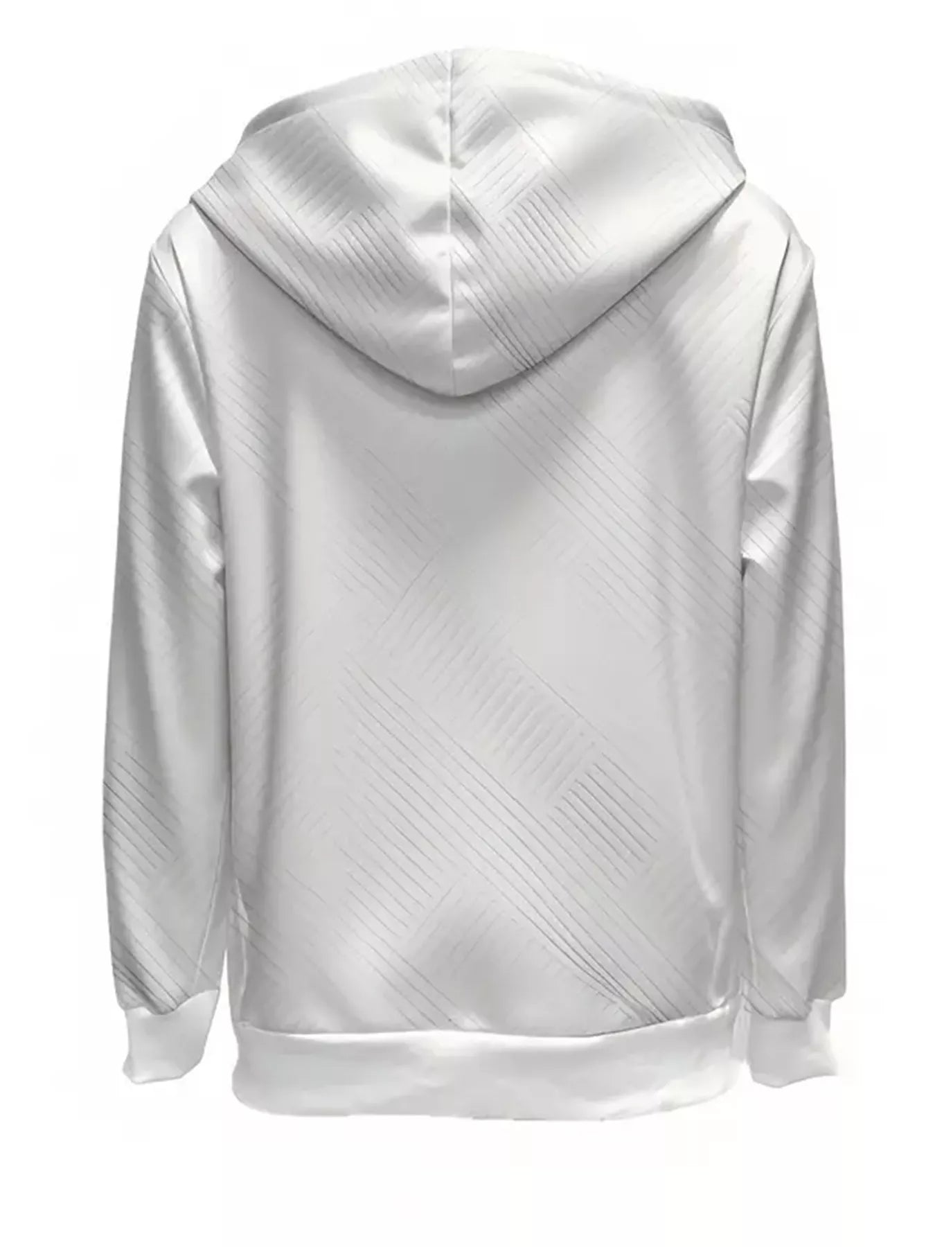 Texture Zip-Up Hoodie with Drawstring Secondary image