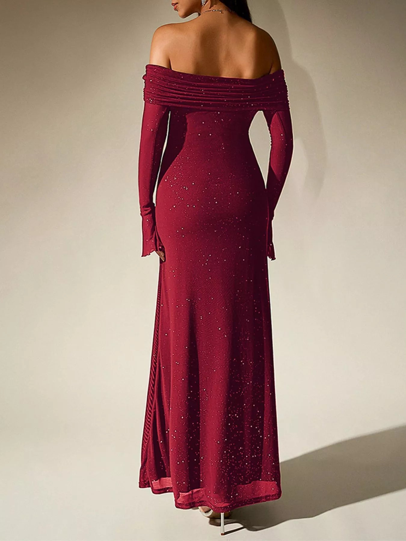 Glitter Off-Shoulder Maxi Dress Secondary image
