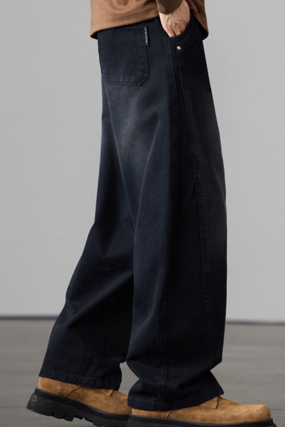 Men's Full Size Wide Leg Drawstring Jeans Plus Size Secondary image