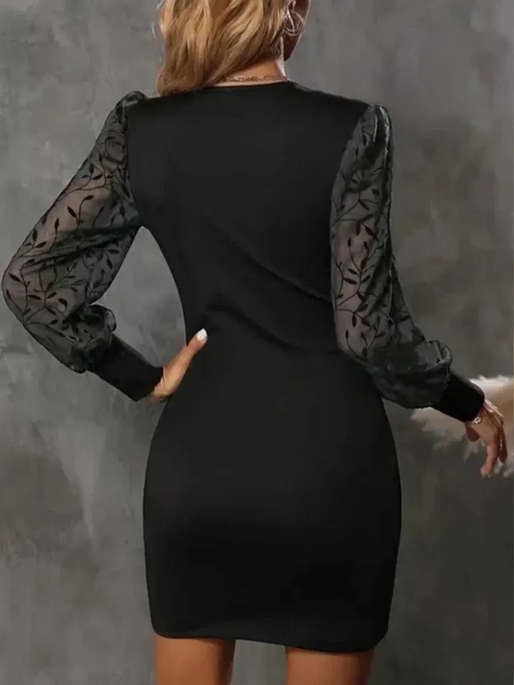 Ruched Surplice Long Sleeve Dress Secondary image