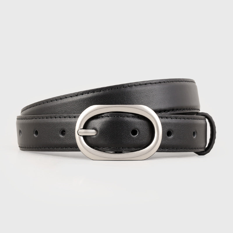 Oval Buckle Leather Belt Secondary image