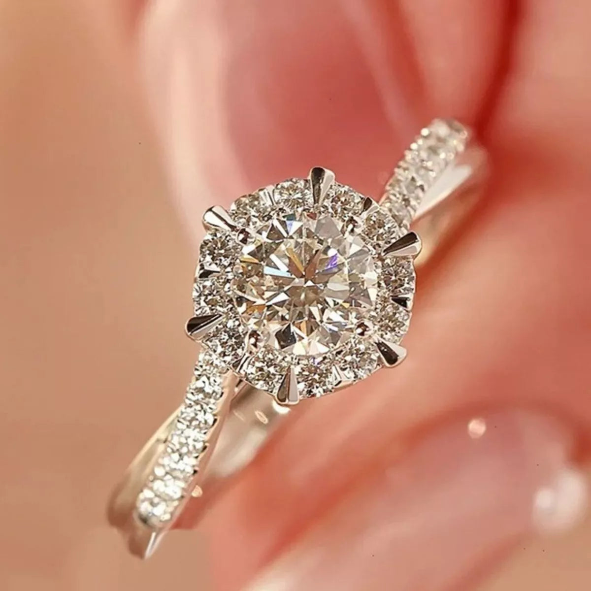 2 Carat Moissanite 925 Sterling Silver Ring Secondary image