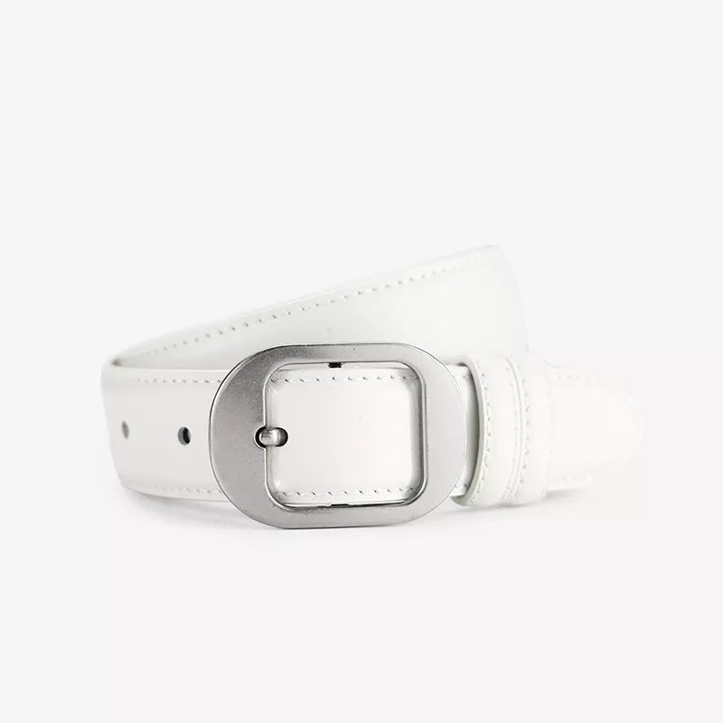 Classic Leather Belt with Silver Buckle Secondary image