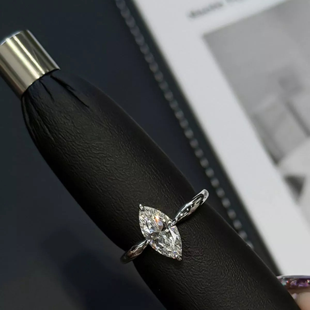 2 Carat Moissanite 925 Sterling Silver Ring Secondary image