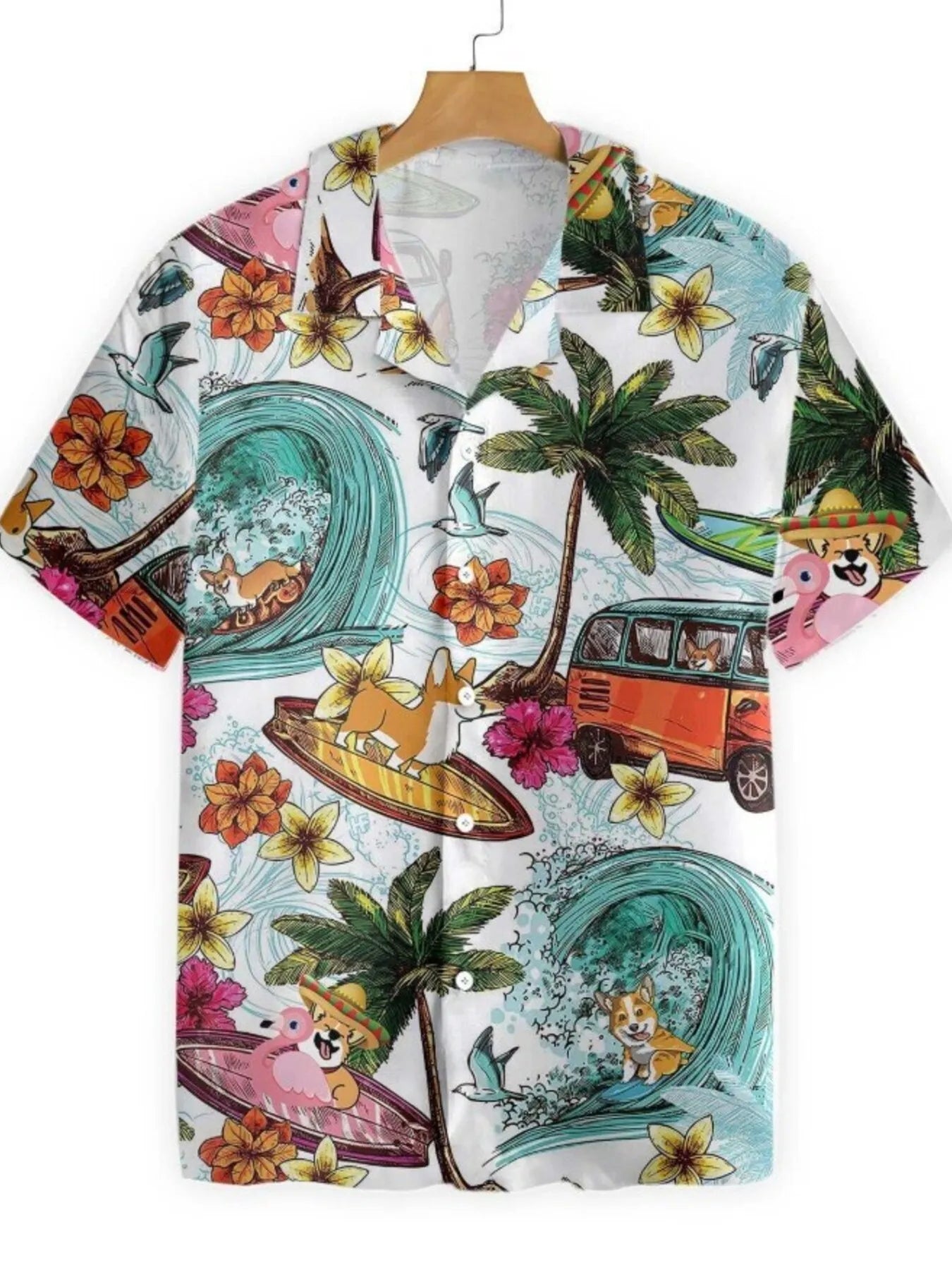 Men's Full Size Printed Button Up Shirt Plus Size Secondary image