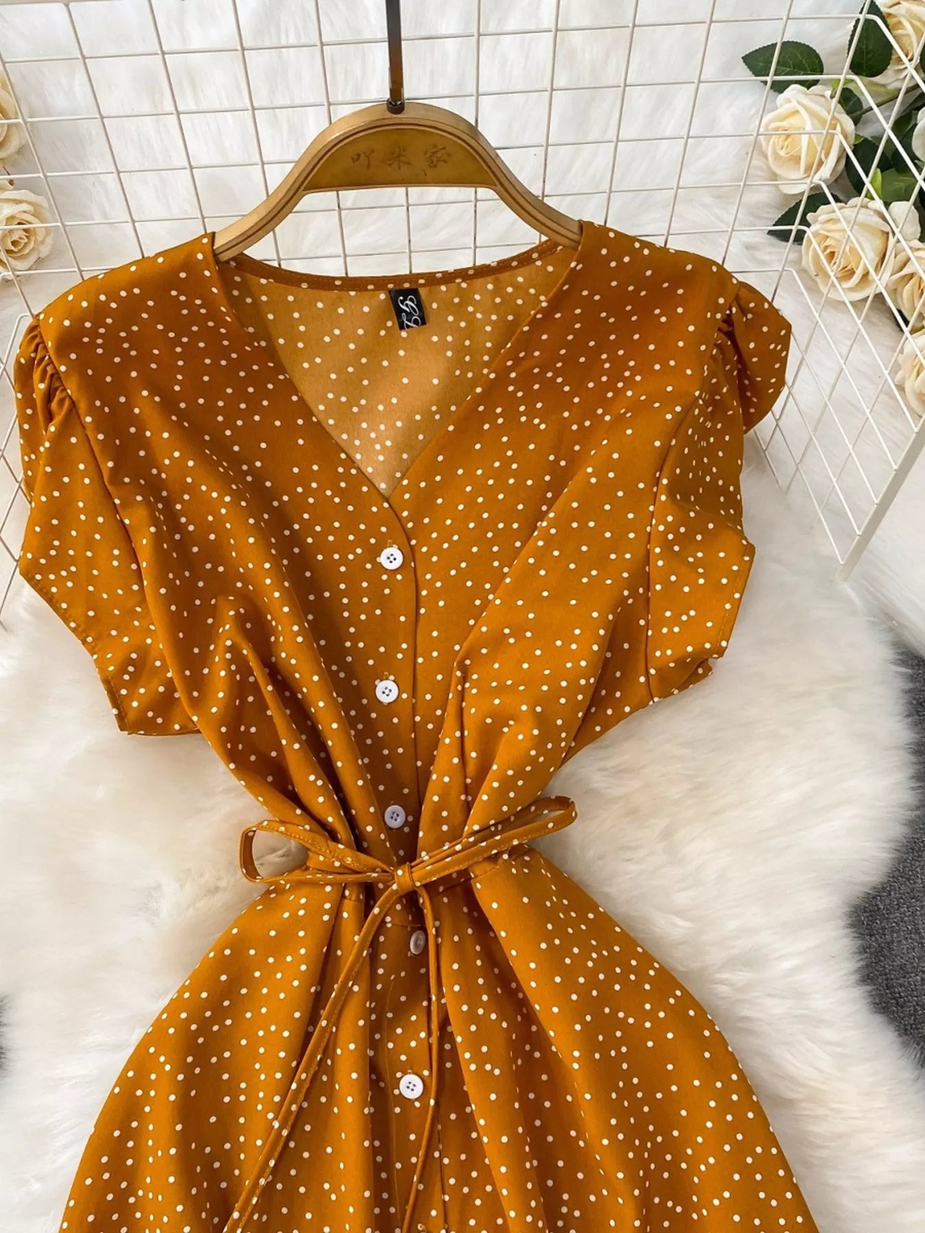 Polka Dot Button-Down Dress Secondary image