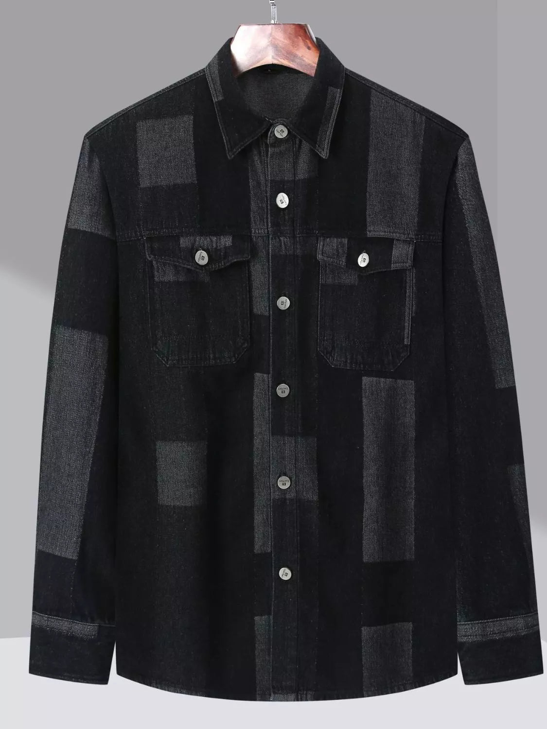 Men's Plus Size Urban Style Button Up Denim Jacket Secondary image