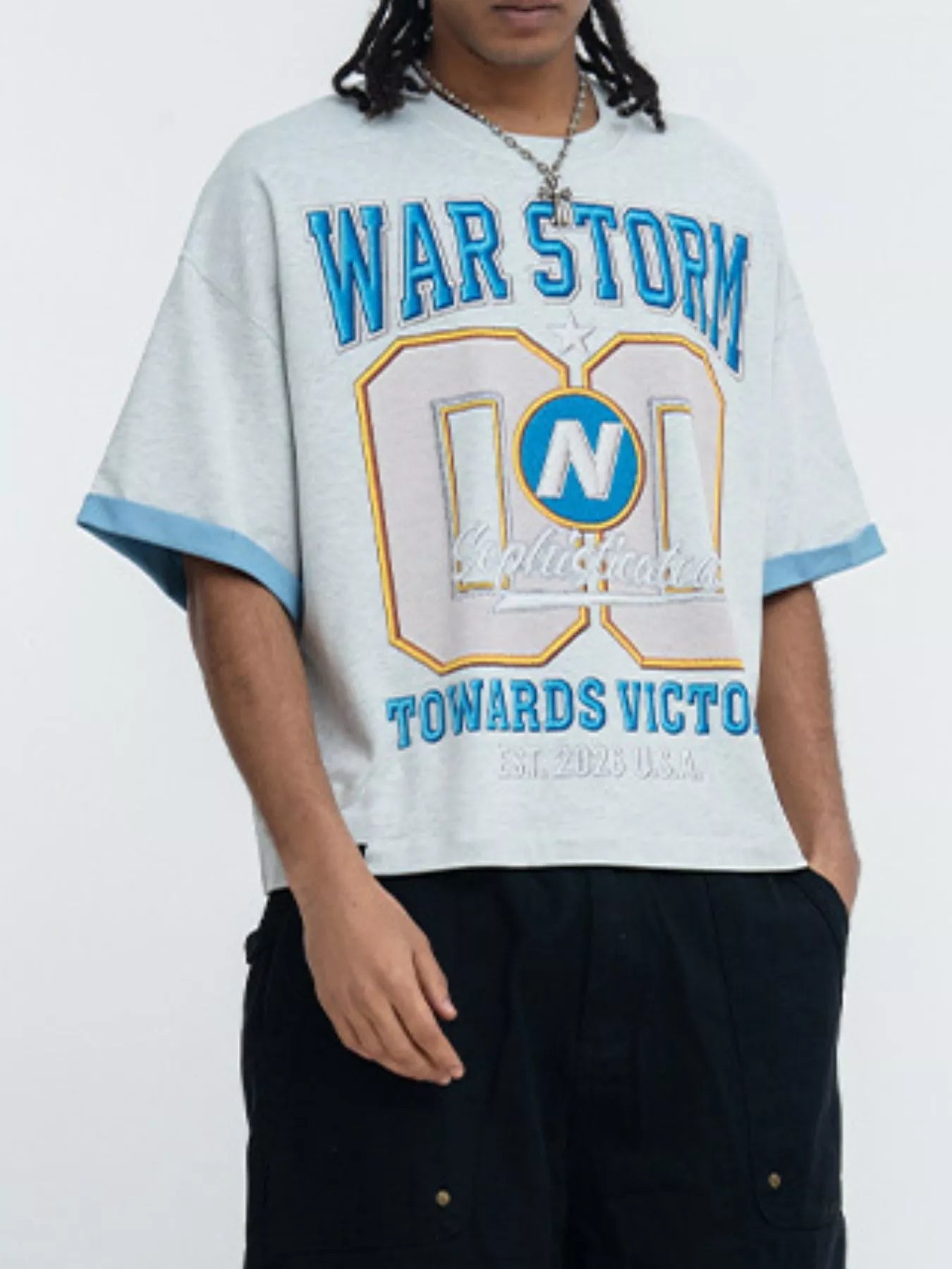 Men's War Storm Graphic Round Neck T-Shirt Secondary image