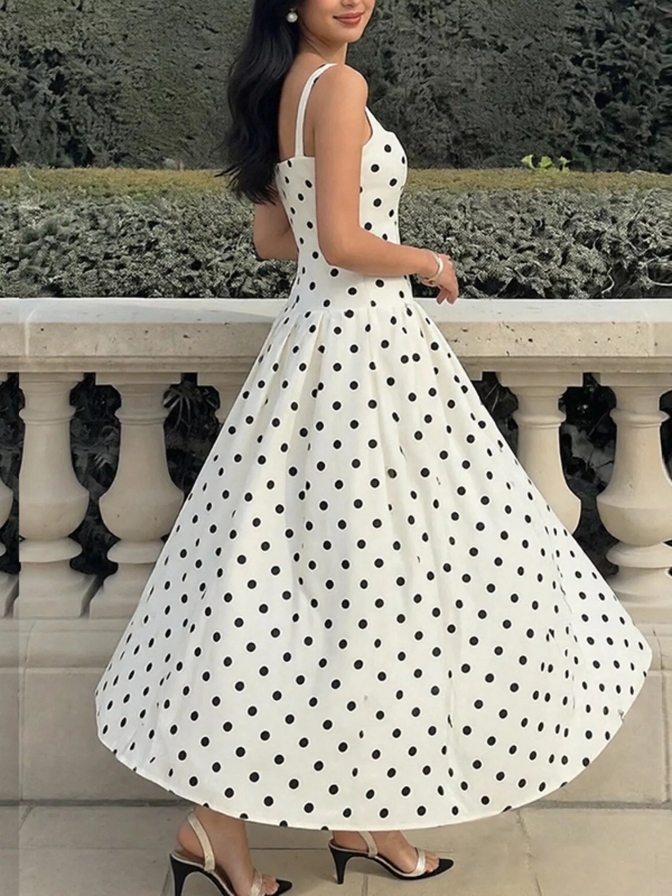 Polka Dot Square Neck Maxi Dress Secondary image