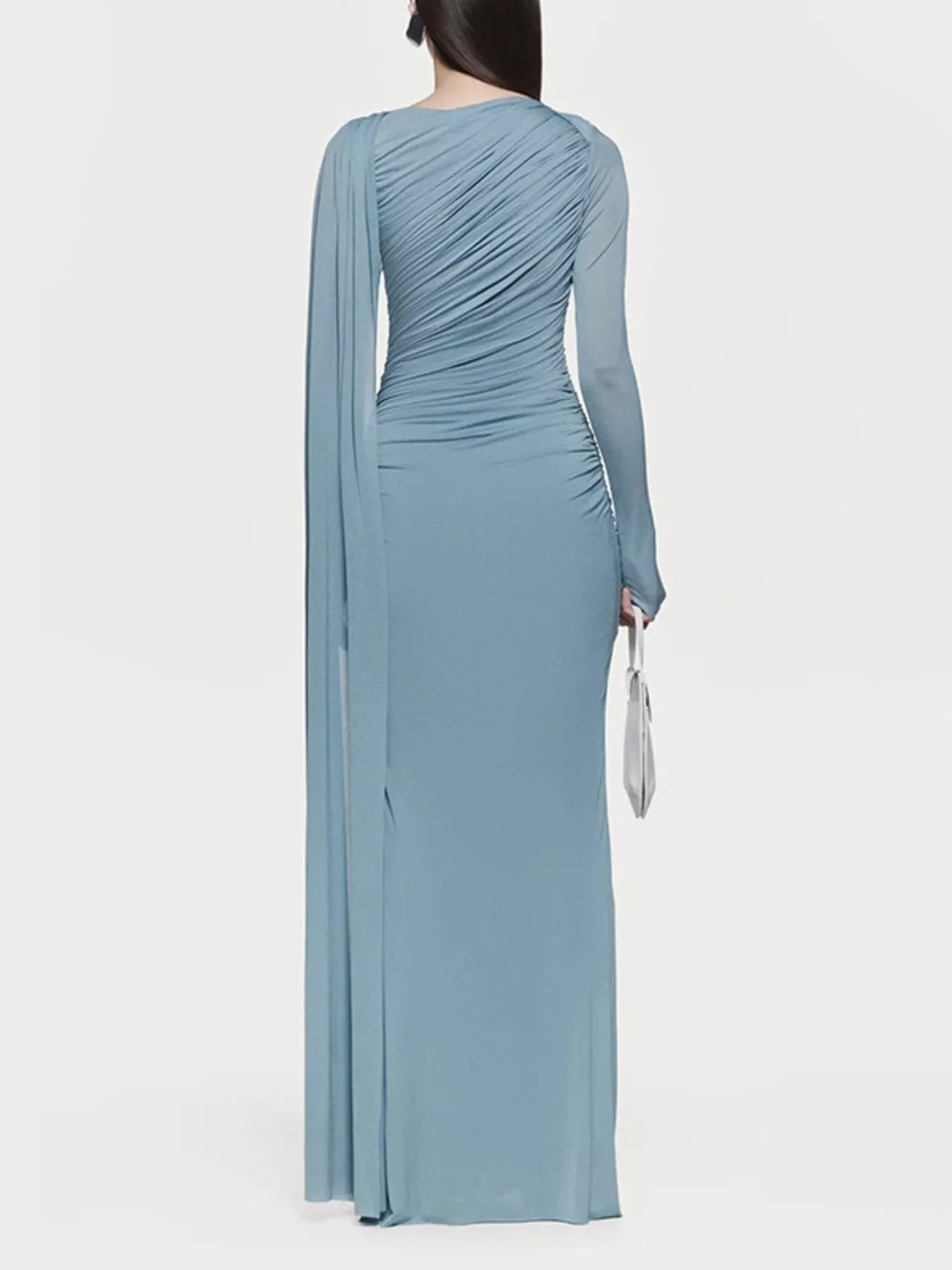 Ruched Draped Long Sleeve Maxi Dress Secondary image