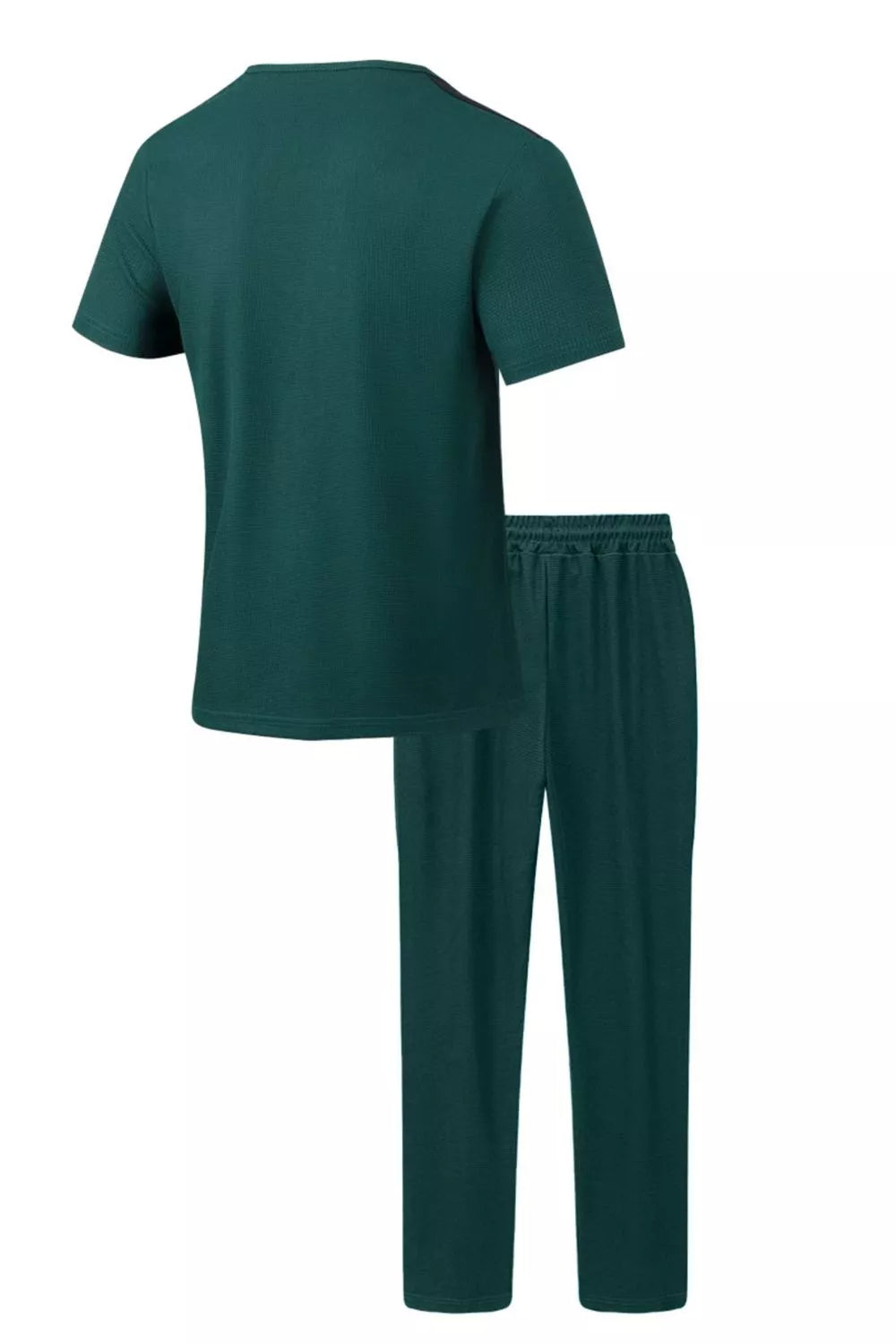 Men's Full Size Lace-Up Front Top and Pants Casual Set Plus Size Secondary image