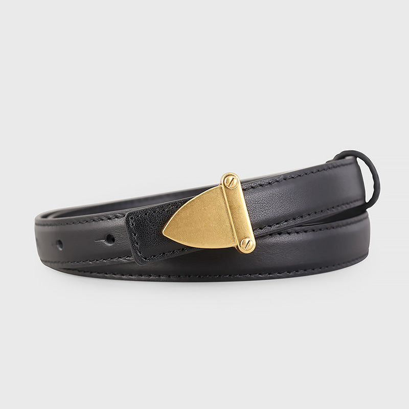 Leather Belt with Golden Buckle Secondary image