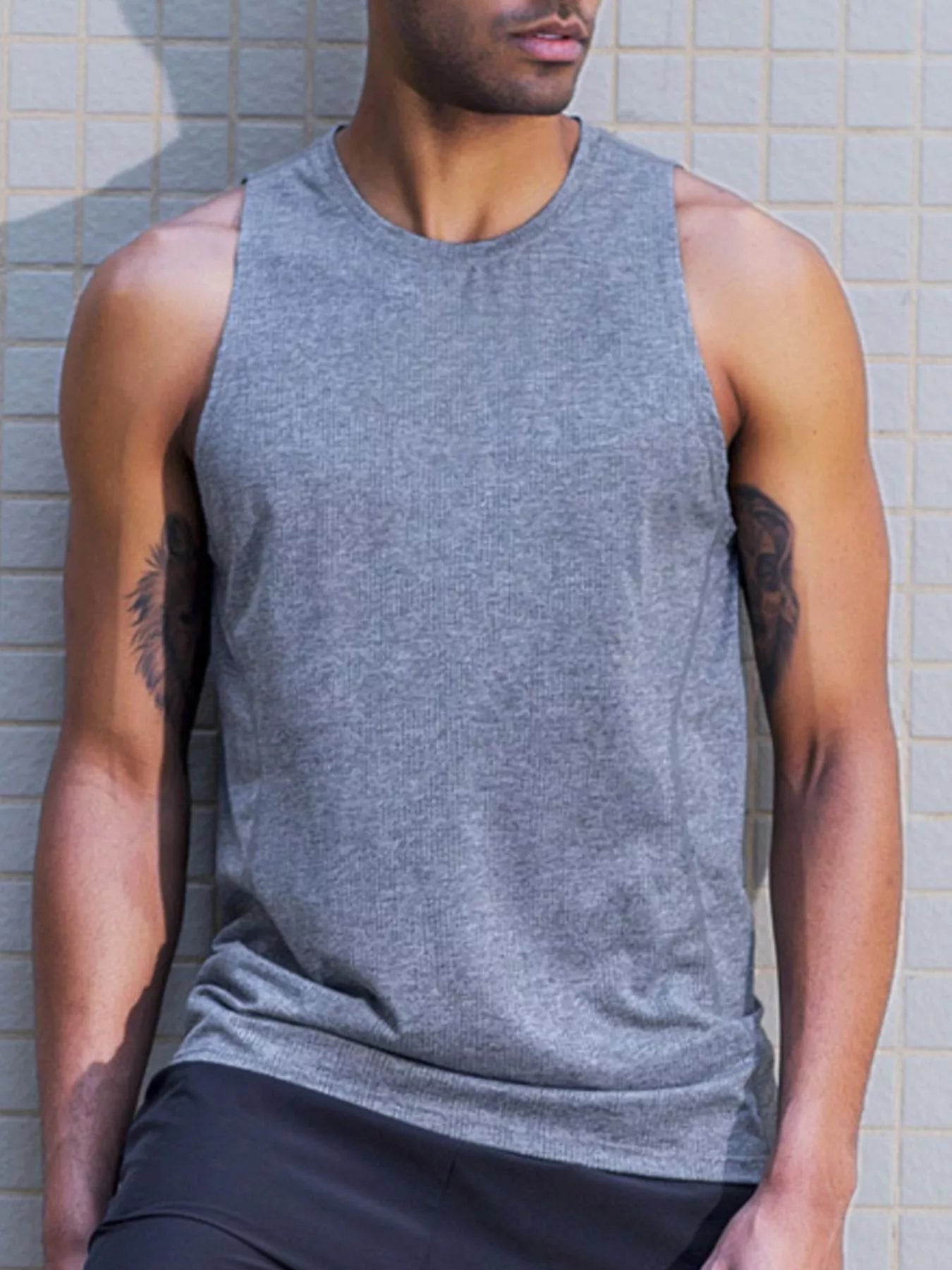 Men's Full Size Breathable Athletic Tank Top Plus Size Secondary image