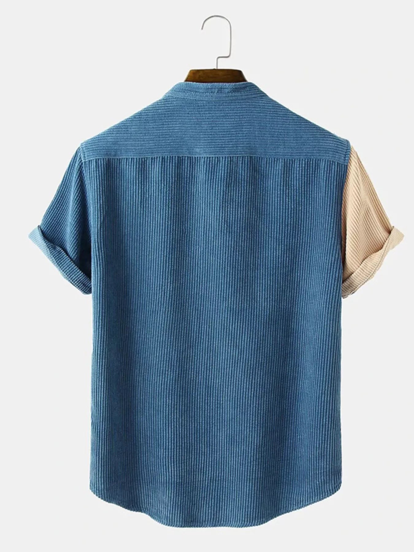 Men's Full Size Color Block Corduroy Shirt Plus Size Secondary image