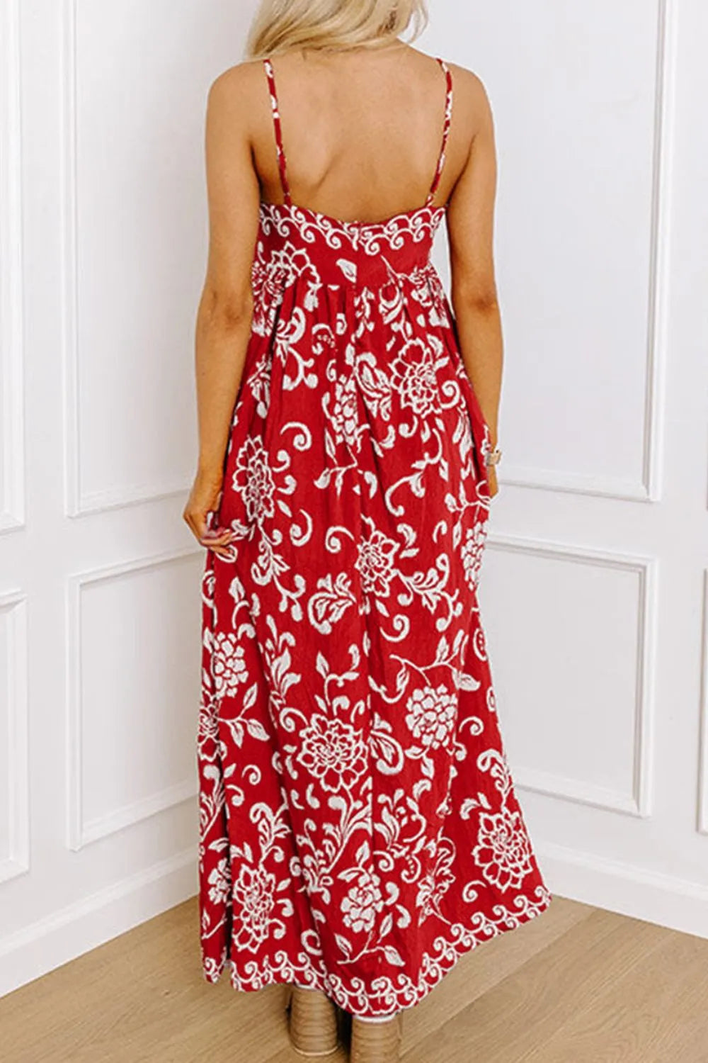 Floral Printed Spaghetti Strap Empire Waist Maxi Dress Secondary image