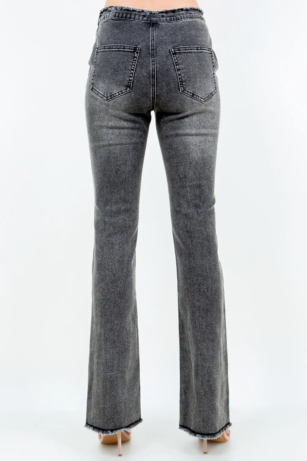American Bazi V-Cut Ruched Flare Pants Secondary image