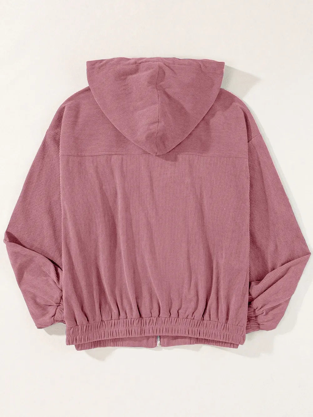 Drawstring Zip Up Long Sleeve Hooded Jacket Secondary image