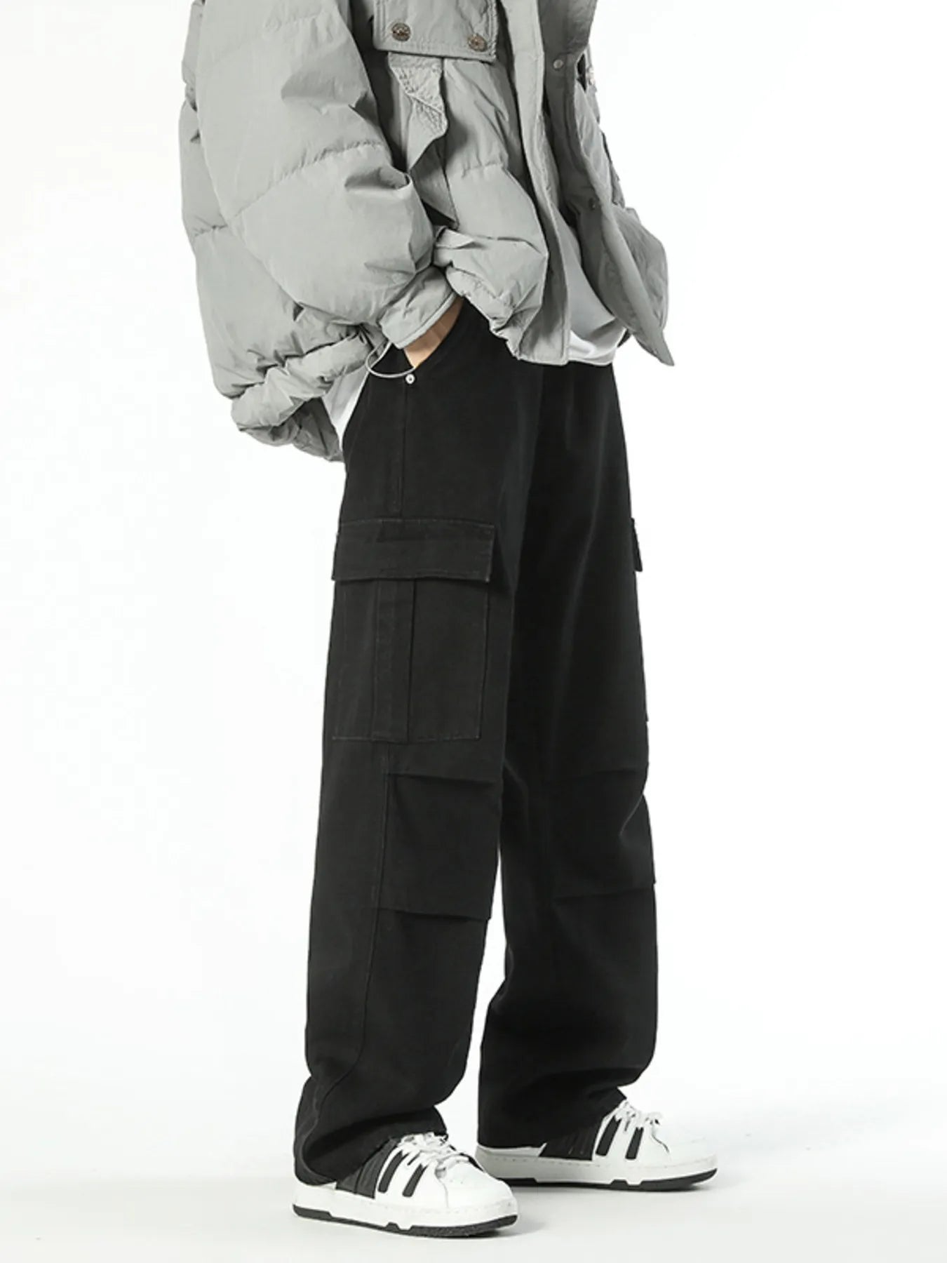 Men's Full Size Wide Leg Cargo Jeans Plus Size Secondary image