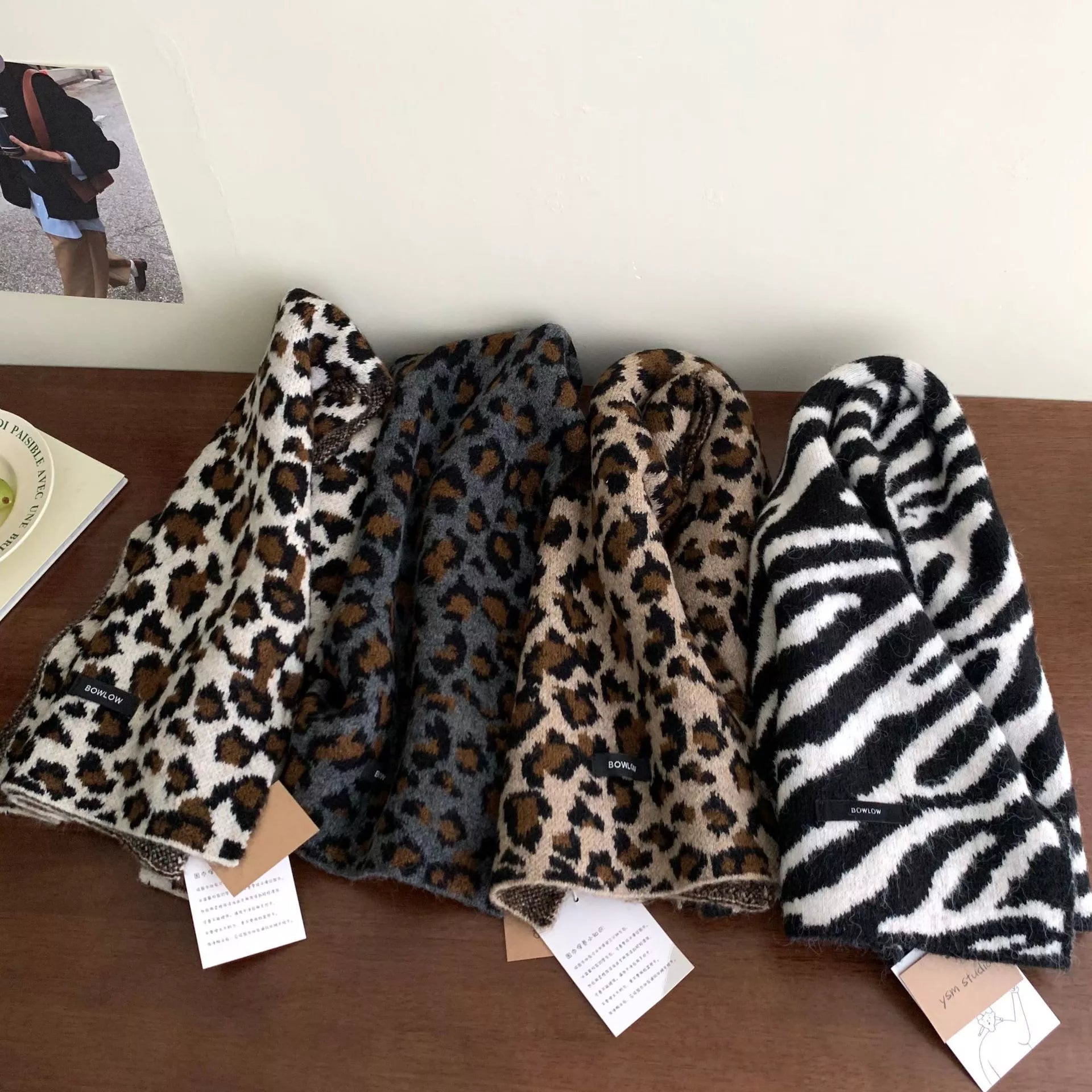Animal Print Plush Winter Scarf Secondary image