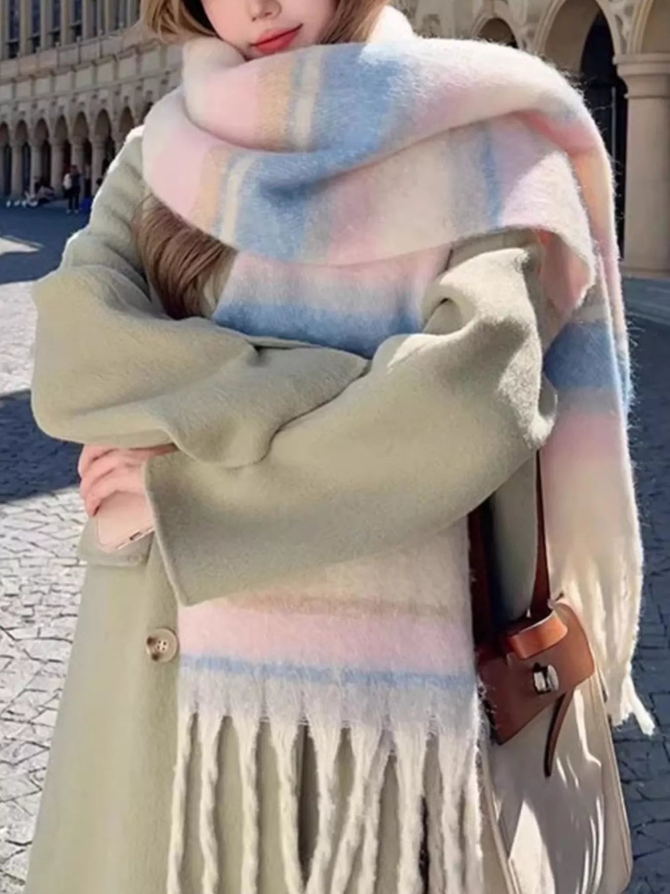 Striped Fringe Scarf Secondary image