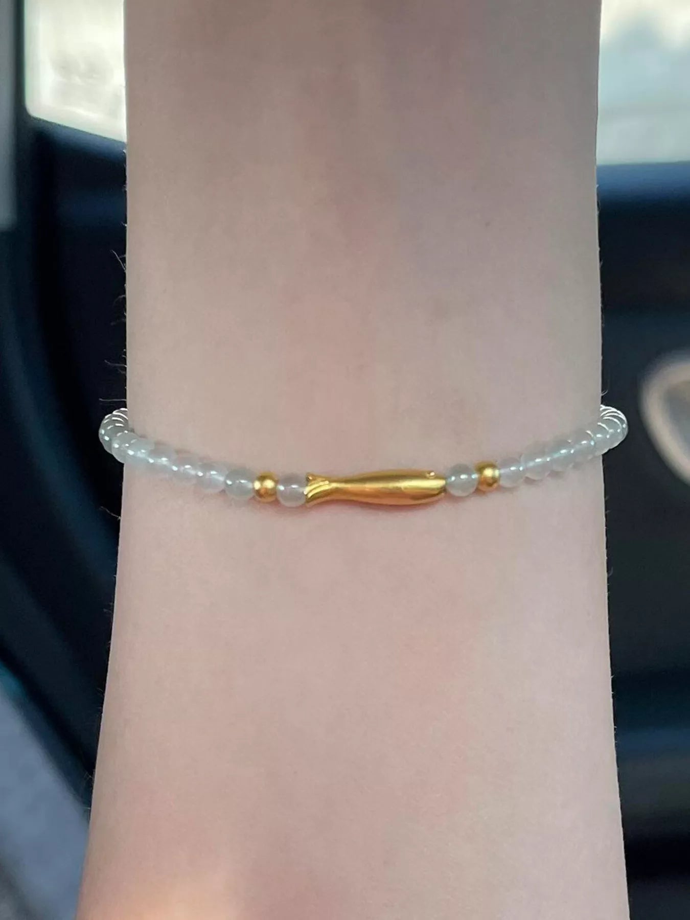 18K Gold-Plated Fish Beaded Bracelet Secondary image