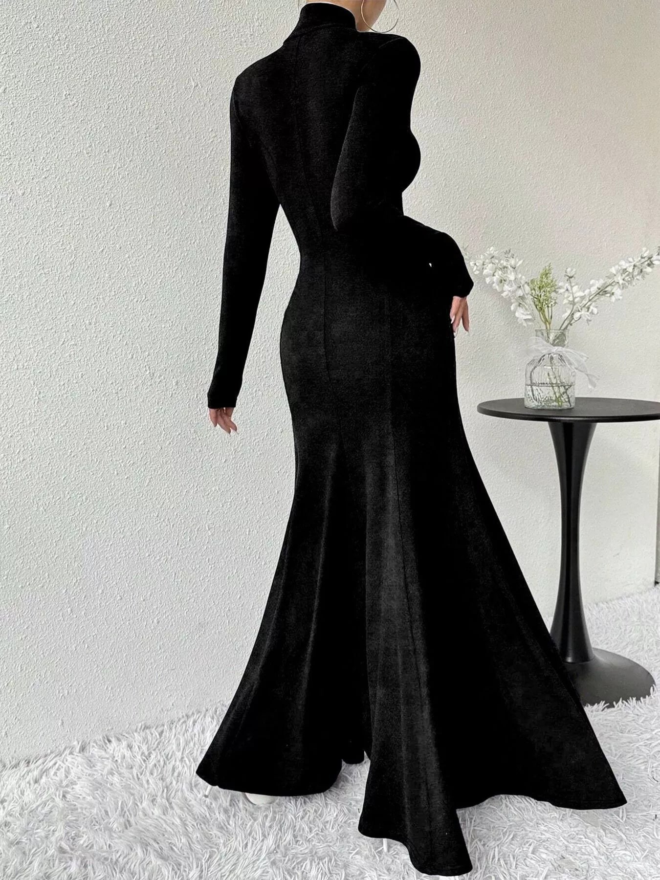 Turtleneck Long Sleeve Maxi Mermaid Dress Secondary image