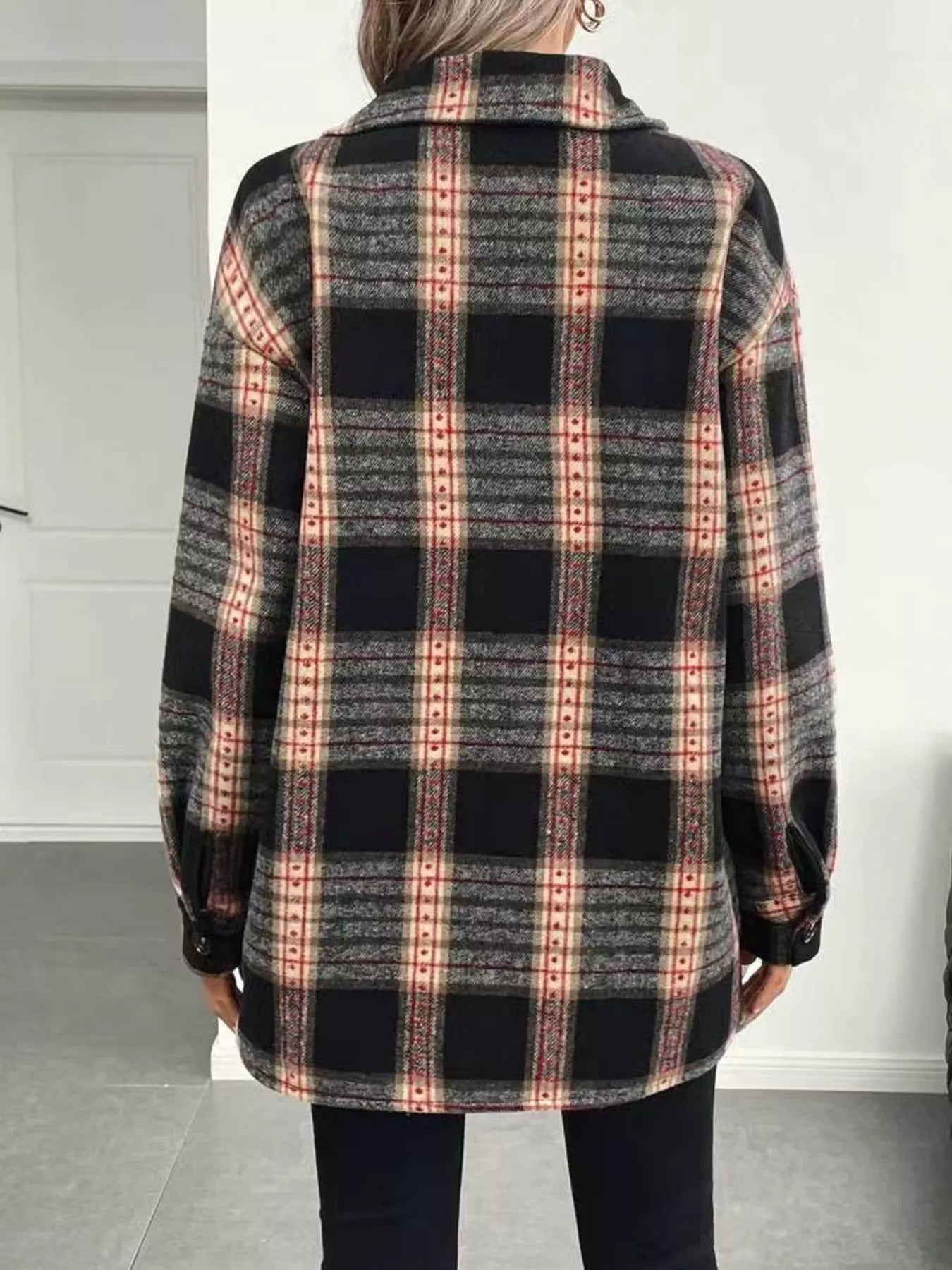 Vintage Plaid Button-Up Shacket Secondary image