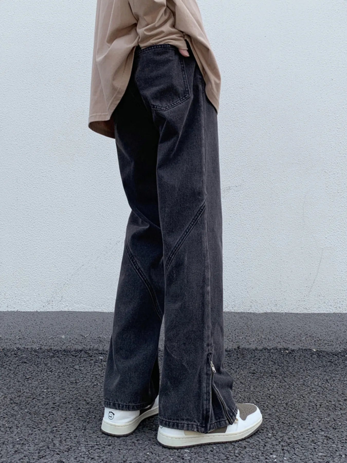Men's Full Size Vintage Wash Wide Leg Jeans Plus Size Secondary image
