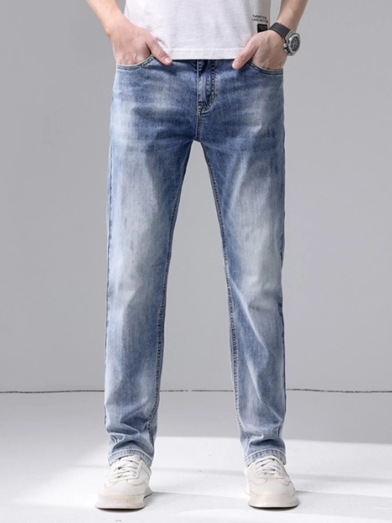 Men's Washed Slim Fit Jeans Secondary image