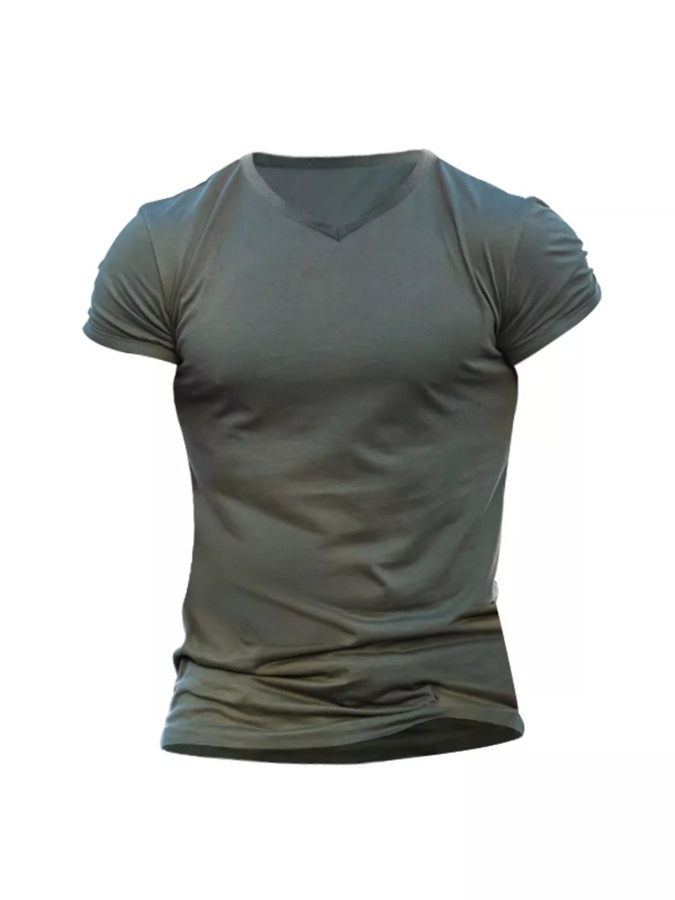 Men's Full Size V-Neck Slim Fit Casual T-Shirt Plus Size Secondary image