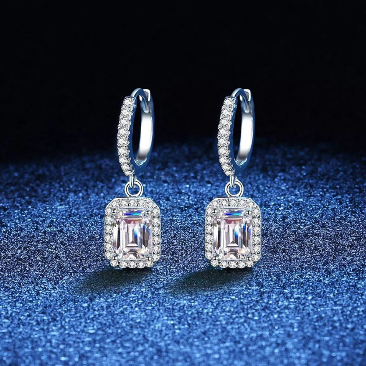 1 Carat 925 Sterling Silver Moissanite Drop Earrings Secondary image